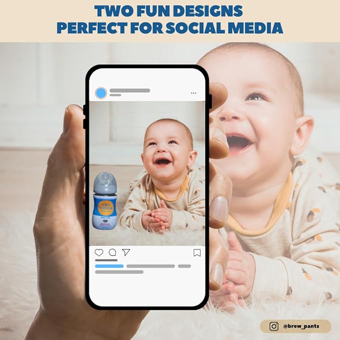 Funny Baby Bottle Koozie – Hard Seltzer/Beer Parody Baby Bottle Sleeve – Hilarious Baby Shower Gag Gift & New Dad Gift (2 Premium Designed Neoprene Coozies + BPA/Lead/Phthalate Free Bottle Included)