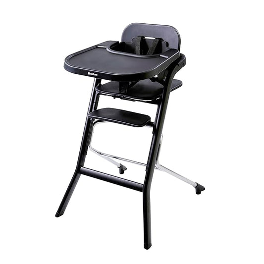 Unilove Grow with Me 2-in-1 Baby High Chair – Adjustable Toddler Chair with Baby Set, Removable Harness, One-Hand Seat & Footrest Adjustment, for Ages 6-60 Months - Truffle Black