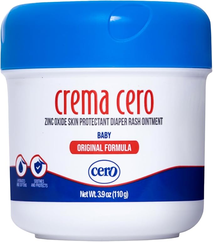 Diaper Rash Cream with Zinc Oxide for Babies – Crema Cero 3.9 oz | Fast Relief Ointment, Protective Barrier | Paraben-Free, Gentle for Newborns & Sensitive Skin