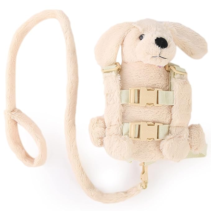 2 in 1 Naughty Dog Toddler Backpack Harness with Safety Leash for Children’s Walking Kids Leash for 1-3 Years Old Boys and Girls