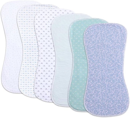 6 Pack Cotton Baby Burp Cloths Extra Absorbent Soft for Baby Boys and Girls