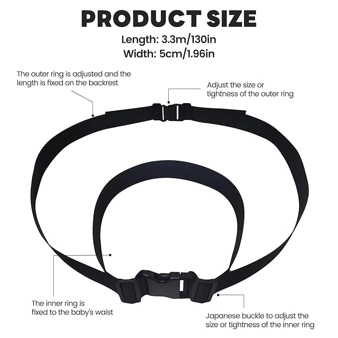 Electric Bike Child Safety Harness, Adjustable Safety Strap, and Motorcycle Child Safety Belt - Suitable for All Types of Bikes, Tricycles, and Motorcycles (Double-Loop)