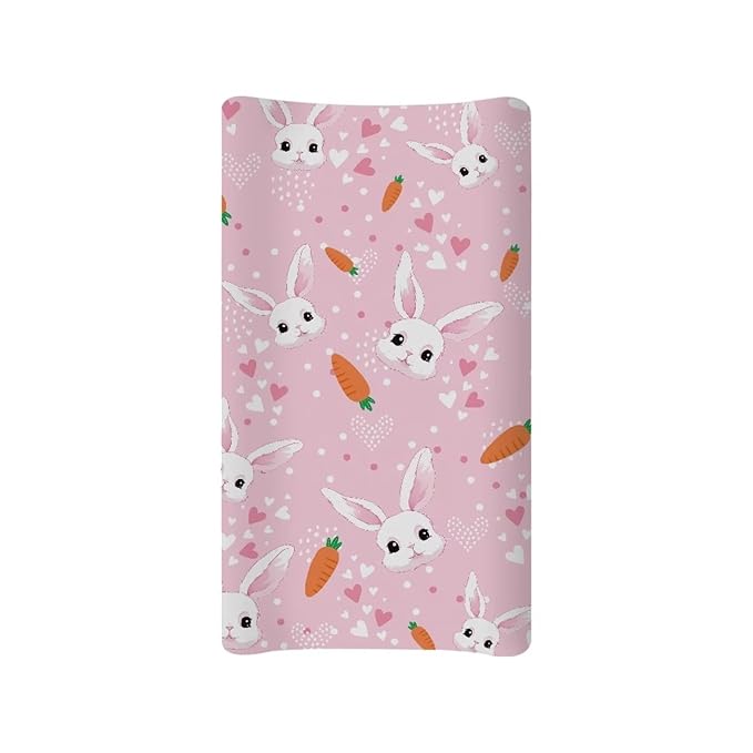Easter Decor Baby Changing Pad Cover Infant Newborn Cute Rabbit Diaper Table Change Mat Sheet Cover Changing Table Covers for Boys Girls