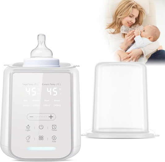 8-in-1 Baby Bottle Warmer, Fast Milk Warmer with Timer Digital Display, Night Light, Sterilizing Keep Warm, for All Bottles Nighttime Breastfeeding Newborn