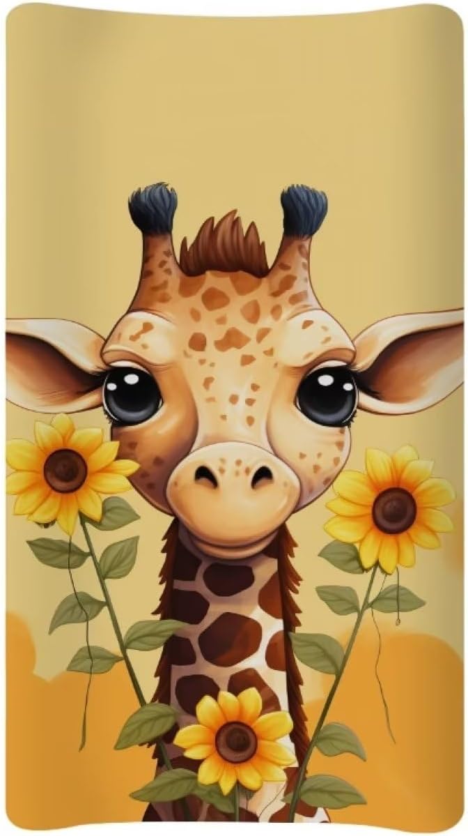 Changing Pad Covers for Boys Girls, Giraffes Diaper Changing Table Pad Cover Soft Breathable Changing Mat Cover for 32''x16" Cute Birthday Gifts for Baby