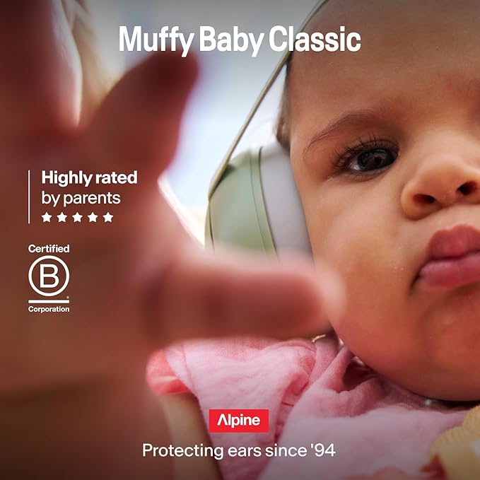 Alpine Muffy Baby Ear Protection for Babies and Toddlers up to 36 Months - CE & ANSI Certified - Noise Reduction Earmuffs - Comfortable Baby Headphones Against Hearing Damage & Improves Sleep - Denim
