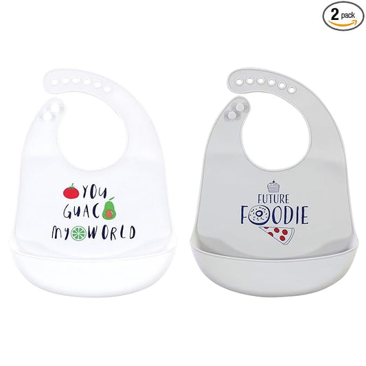 Hudson Baby Unisex Baby Silicone Bibs, You Guac My World, One Size