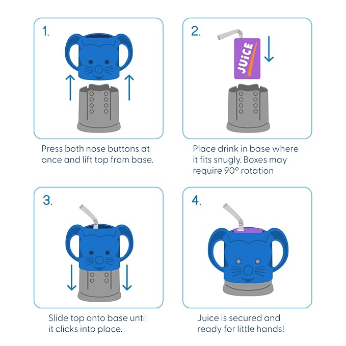 InchBug MyDrinky Pouch Holder No Squeeze, Reusable Drink Holder for Kids, Toddler and Babies | BPA-Free & Squeeze-Proof Cup Holder for Juice Boxes, Food Pouches | Dishwasher Safe, Galaxy Blue