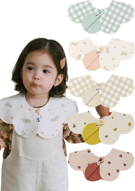 Konny Baby Bib 3/5/7-Pack Set, 360 ° Rotate, Soft and Absorbent Drooling for Toddler Boys Girls Baby Essentials