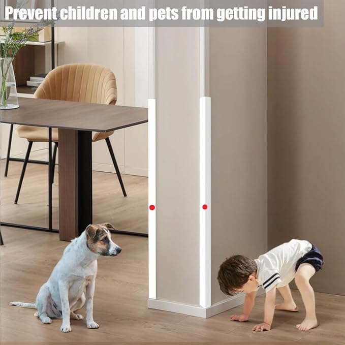 White Self Adhesive Wall Corner Protector 10 Pcs PVC Corner Guards Edge Protector for Wall, Furniture Corner, Door Easy to Install for Baby