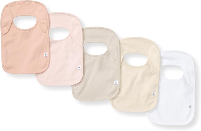 Burt’s Bees Baby Unisex Baby Bibs, Lap-Shoulder Drool Cloths, 100% Organic Cotton with Absorbent Terry Towel Backing Bibs