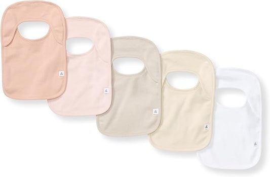 Burt’s Bees Baby Unisex Baby Bibs, Lap-Shoulder Drool Cloths, 100% Organic Cotton with Absorbent Terry Towel Backing Bibs