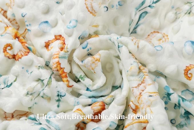 Dot Nursing Pillow Cover Set 2 Pack Nursing Pillow Slipcovers, Ultra Soft Compatible with Boppy Pillow,Standard Pillow for Baby Boy Girl Blue, Seahorse