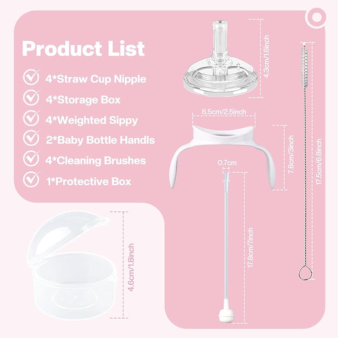 Straw Cup Conversion Kit for Philips Avent Anti-Colic Baby Bottles, Weighted Sippy Cup Transition Kit with Handles for Kids, [Variable Flow] [Spill-Proof] [BPA-Free], 6m+