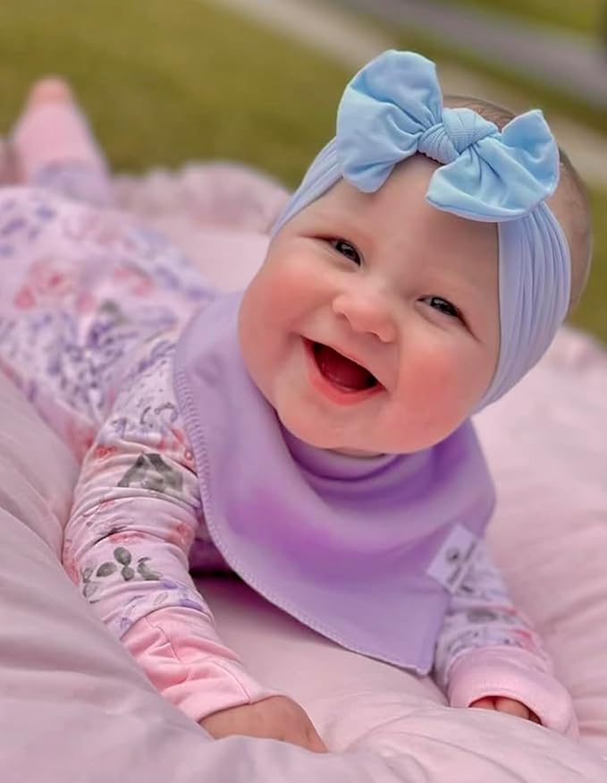 DiaperSquad's 100% Organic Cotton Baby Drool Bibs, Super Absorbent & Adjustable Baby Bibs for Drooling and Teething