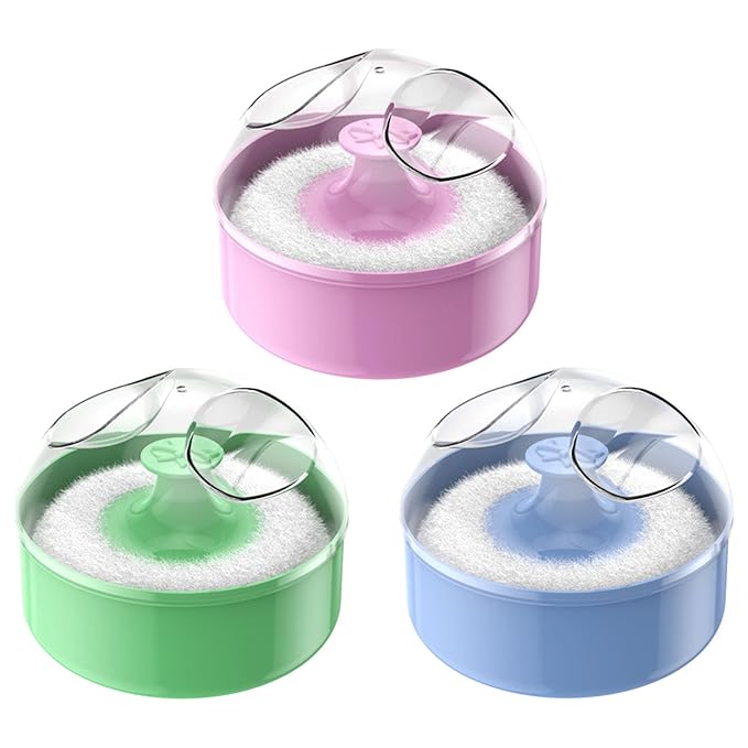 Powder Puff with Case Body Cosmetic Powder Puff Empty Loose Powder Box Container Body Powder Puff