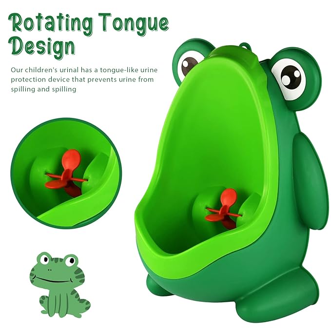 Potty Training Urinal for Boys Cute Whale with Funny Aiming Target - Green