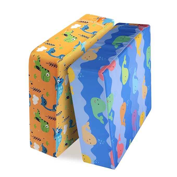 Toddler Booster Seat for Dining Table,4 Inches Washable Double Safer Straps Non-Slip Bottom Booster Seat Dining for Kids, Portable Travel High Density Sponge Detachable Increasing Cushion for Child.