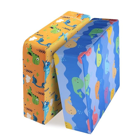 Toddler Booster Seat for Dining Table,4 Inches Washable Double Safer Straps Non-Slip Bottom Booster Seat Dining for Kids, Portable Travel High Density Sponge Detachable Increasing Cushion for Child.