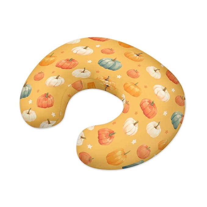 Fall Colored Pumpkins Baby Nursing Pillow Cover Ultra Soft Comfortable Newborn Nursing Pillow Case Washable and Easy to Clean Thanksgiving Decor