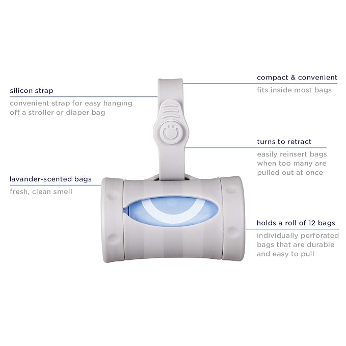 Ubbi Baby Wipes Dispenser Holder Weighted Plate, Retractable On the Go Travel Diaper Bag Dispenser Lavender Scented