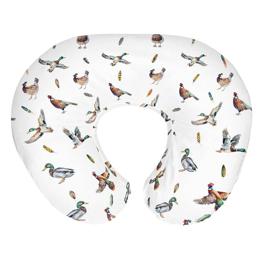 Country Mallard Duck Pheasant Baby Nursing Pillow Covers for Boy Girl Western Hunting Animals Nursery Pillowcase for Breastfeeding Pillows Wildlife Birds Soft Stretchy Slipcovers for Newborn Infant
