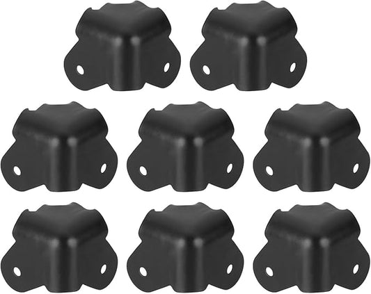 uxcell 8 Pcs 1.85" x 1.85" Speaker Corner Protectors, Iron Box Corner Edge Guard for Speaker, Guitar, Stage, Cabinets, Accessories Replacement, Black
