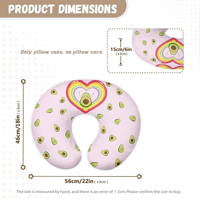 Avocado Nursing Pillow Covers for U-Shaped Breastfeeding Pillow Cowhide Nursing Pillow Case Slipcover Hidden Zipper Design Soft and Skin-Friendly