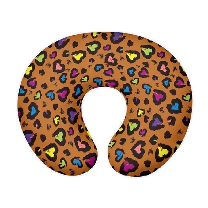 Jeiento Snug Nursing Pillow Covers for Breastfeeding Rainbow Heart Leopard Print Pillowcase Comfortable Nursing Pillow Cover Slipcover for Breastfeeding and Bottle Feeding for Newborn