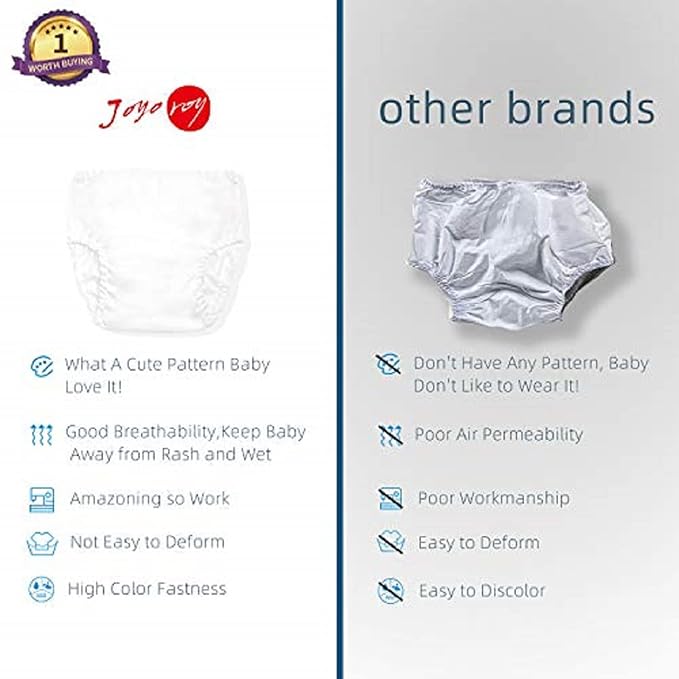 Joyo roy Plastic Underwear for Potty Training Toddler White Diaper Covers for Girls 4Pcs Rubber Underwear for Potty Training for Boys Plastic Rubber Pants for Toddlers Waterproof Swim Diaper Cover 2T