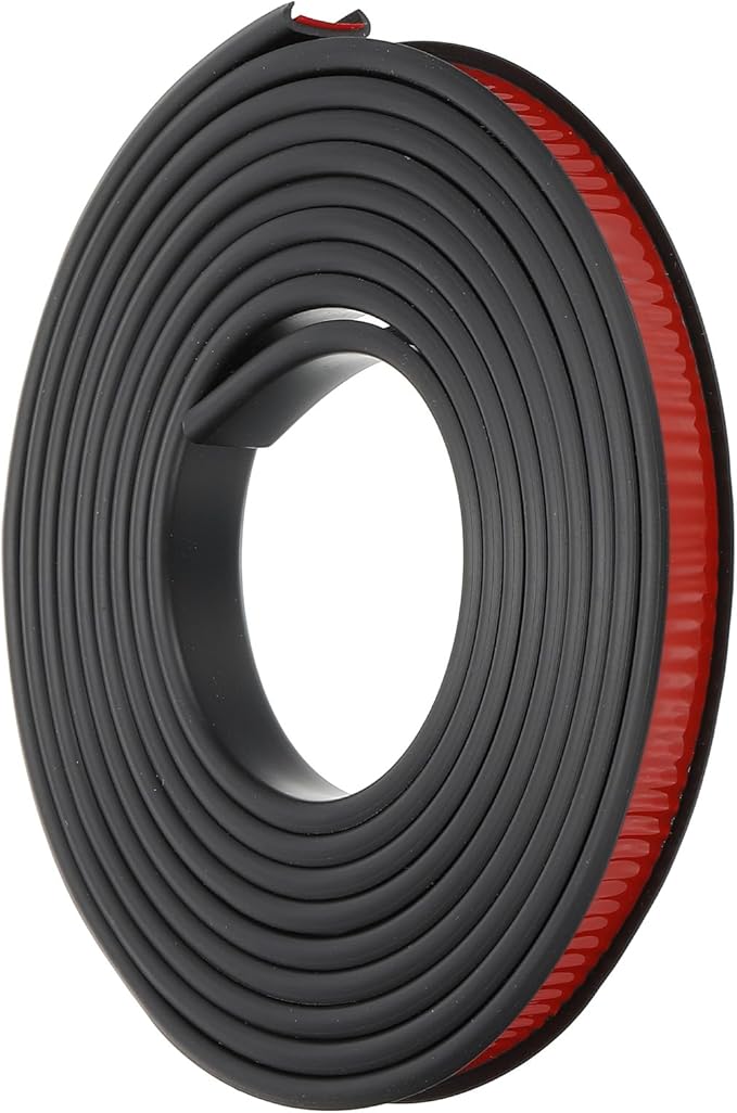 PATIKIL TPE U-Shape Edge Banding, 1/2 Inch x 16.4ft Self Adhesive Flexible Veneer Edging Trim Furniture Edge Protector for Shelf Cabinet Table Repair Restoration, Black