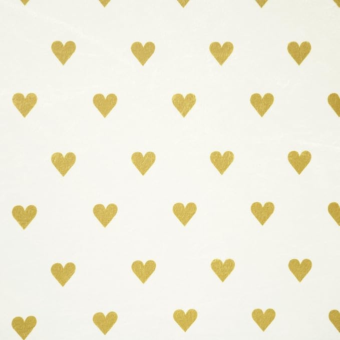 Lush Decor Baby Boho Metallic Hearts Allover Hearts Soft & Plush Changing Pad Cover, 32" x 16" x 5", White & Gold
