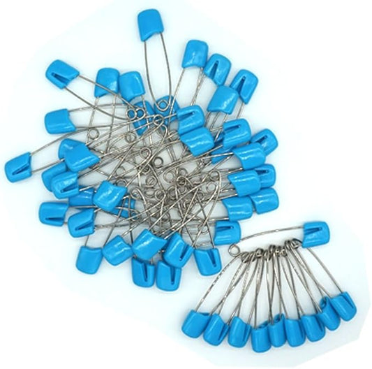 Baby Safety Pins Secure Clips for Fastening Baby Clothes Diaper Napkins 50pcs 60PCS 30PCS (Blue, 50 pcs)