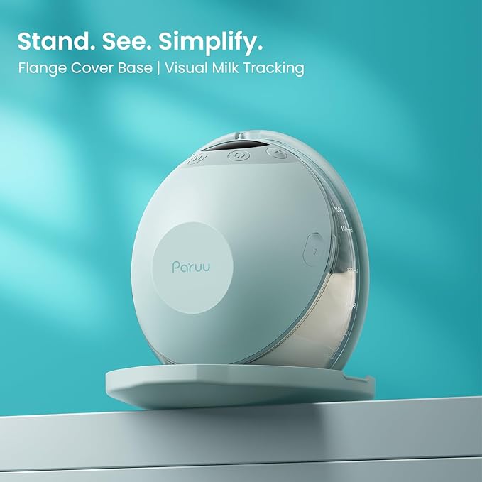 Paruu P20 Hands-Free Wearable Electric Breast Pump - 4 Modes & 12 Suction Levels, 19/21/24mm Double-Sealed Flanges, Visible Milk Volume & Pumping Time, Lightweight Portable (2 Pack, Light Green)