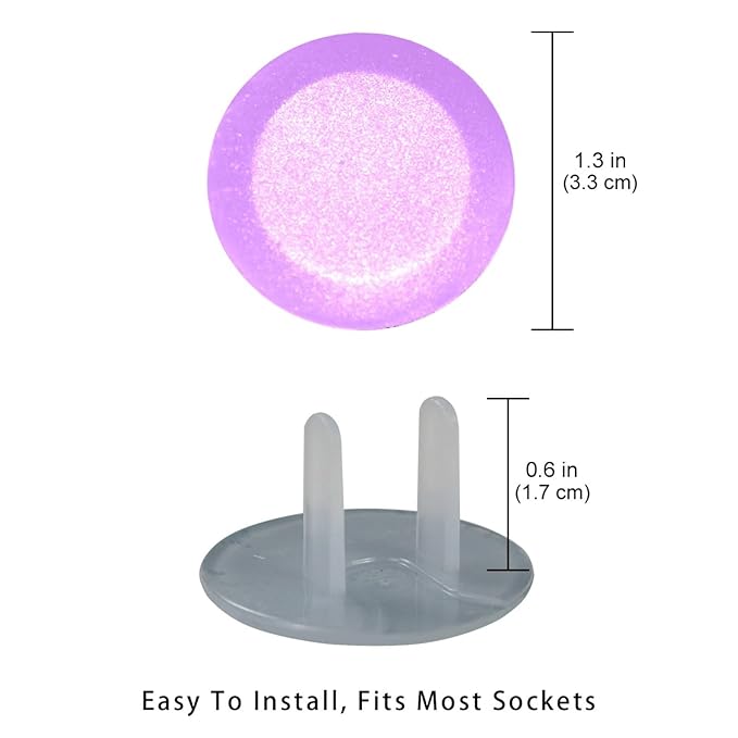 Baby Safety Outlet Plug Electrical Socket Covers, Pure Light Purple Violet Color Pattern