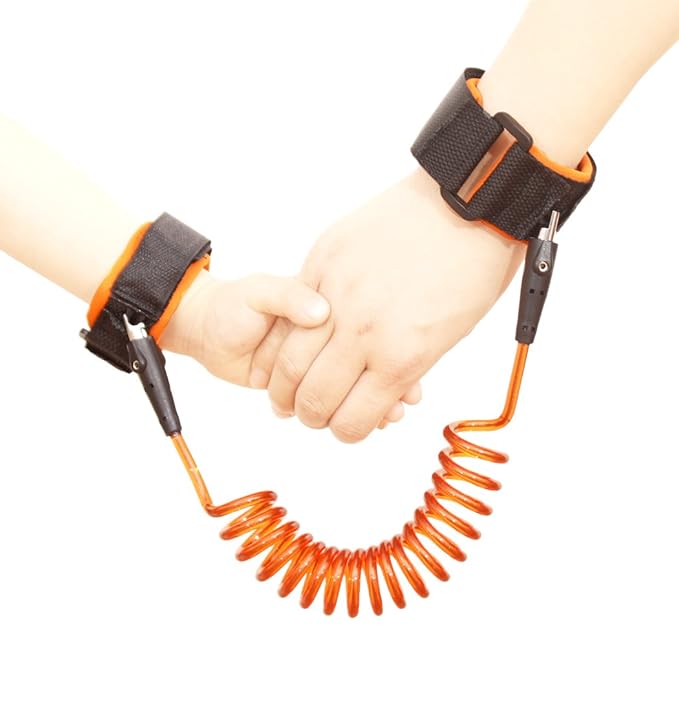 Xiaoyu 2 Colors Baby Anti-Lost Belt, 360 Degree Rotation, Child Walking Safety Toddler Harness, Blue & Orange, 1.5MM