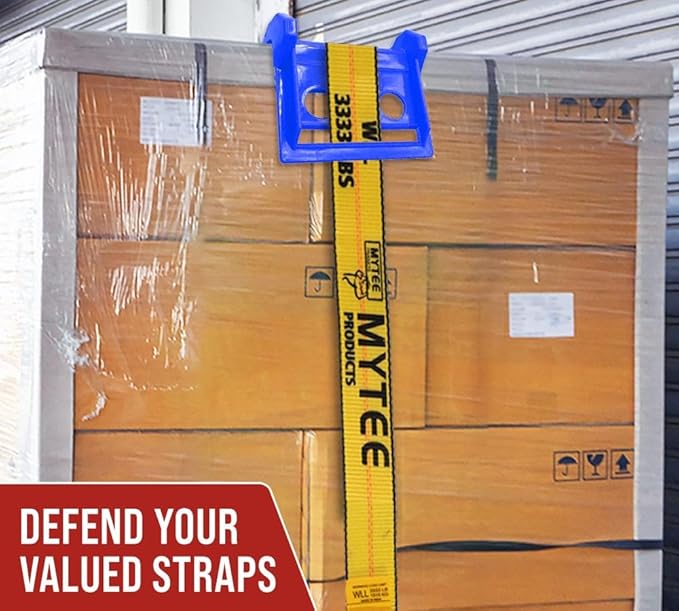 Mytee Products (80 Pieces Blue 4"x6" Flatbed Edge Protectors with Carrying Case - 4" Winch Ratchet Straps Corner Protectors for Flatbed Cargo Load