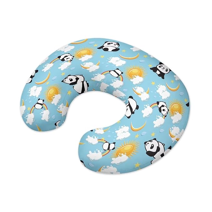 Cute Panda Nursing Pillowcase for Breastfeeding, Bottle Feeding and Bonding for Baby Boys Girls, Comfortable Nursing Pillow Cover Fits Snug on Infant Easy to Clean