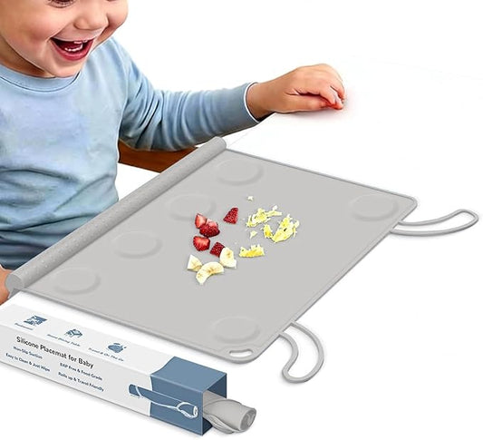 Silicone Placemat for Baby Eating: Dishwasher Safe & Non-Slip for Dining Table - Table Mat for Baby 8-18 Months