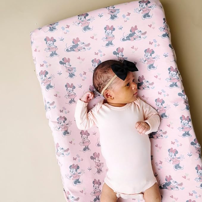 Premium Knit Diaper Changing Pad Cover Minnie Mouse by Copper Pearl