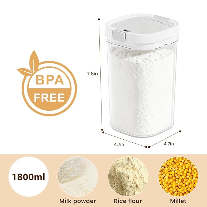Formula Container to go-1800ml Travel Dispenser BPA Free Airtight Container with Spoon and Layered Storage