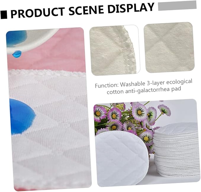 20pcs Reusable Nursing Pads Washable Breastfeeding Pads Leak Soft for Maternity Use Contoured Design for Comfort