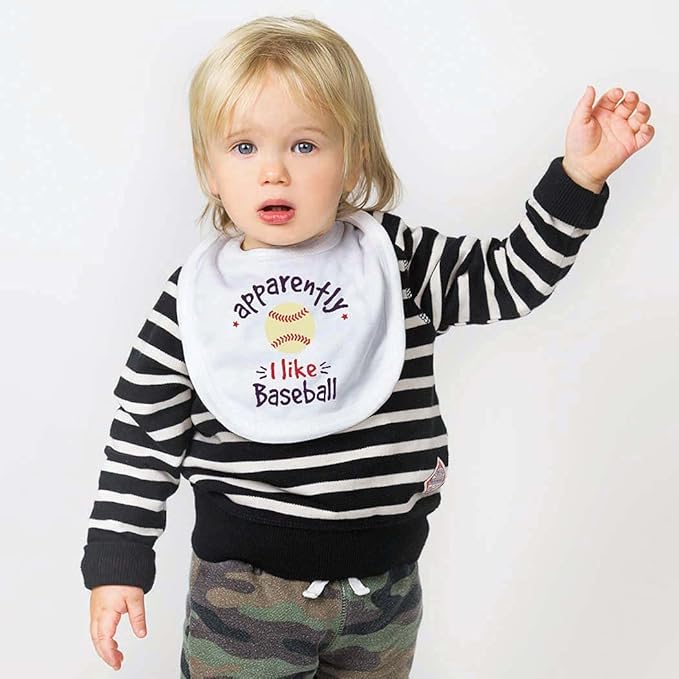 ChalkTalkSPORTS Baseball Baby & Infant Bibs | Soft Microfiber Baseball Baby Bibs