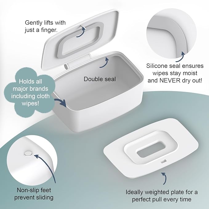 Wipes Dispenser, Wipe Holder for Baby, Refillable Wipe Container, Large Capacity, Lengthen, Fit for Most Standard Baby Wipe