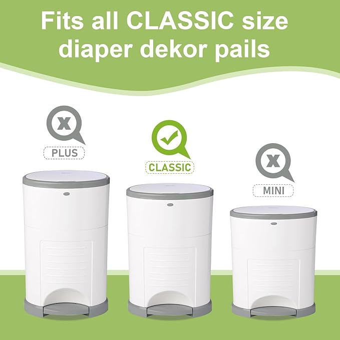 USBOO Refills Compatible with Dekor Classic Diaper Pail | 8 Pack | Disposable Diaper Pail Refill | Extra Thickness | Quick & Easy to Replace | Cherry Blossom Scented | Holds up to 4000 Diapers