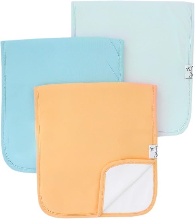 Copper Pearl Premium Baby Burp Cloths - 3-Pack Large Cotton Burp Cloths, Extra Soft Spit Up Rags with 3 Absorbent Layers, Perfect for Baby Boy and Baby Girl Gifts (21" x 10" Size, Bennie Set)