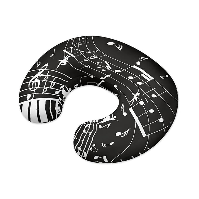 Forchrinse White Music Note Piano Nursing Pillow Cover Slipcover Soft Comfortable Breastfeeding Pillow Cover Nursing Pillow Case for Breastfeeding Mom
