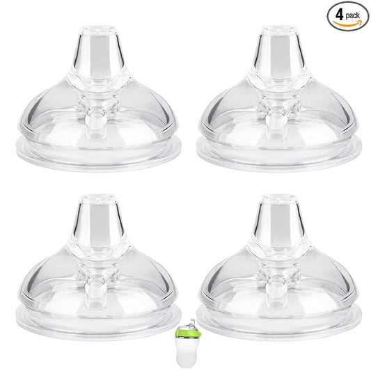 Spout Sippy Cup Nipples for Comotomo Baby Bottles and Gen 2, Transition Cup Food Grade Silicone Soft Nipple, 6m+, Pack of 4