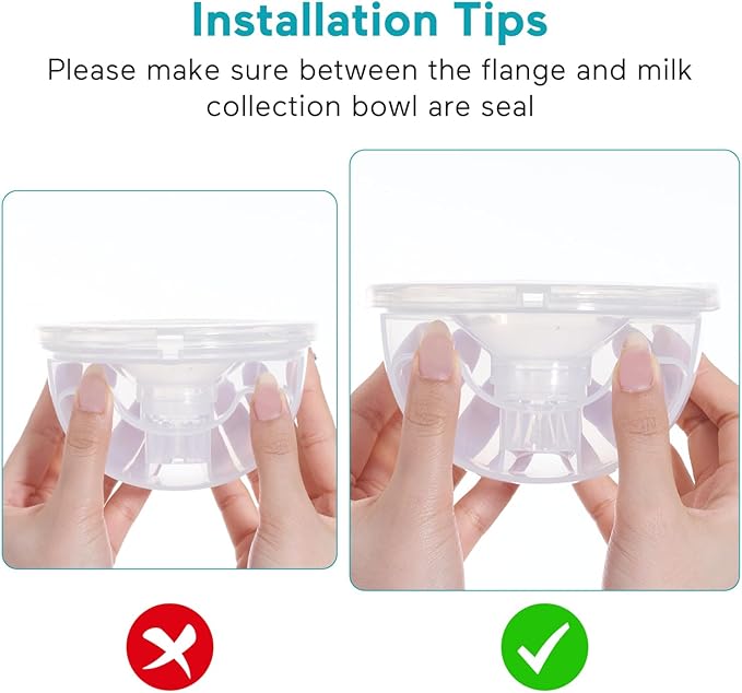 Paruu P16 Replacement Full Set Collector Cup, Only Compatible with P16 Wearable Breast Pump (150ml, 24mm Flange), Original Accessories, 1 Set