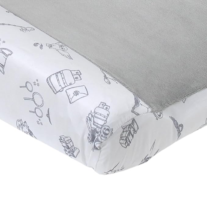 Warner Brothers Harry Potter Magical Moments Grey and White Super Soft Changing Pad Cover